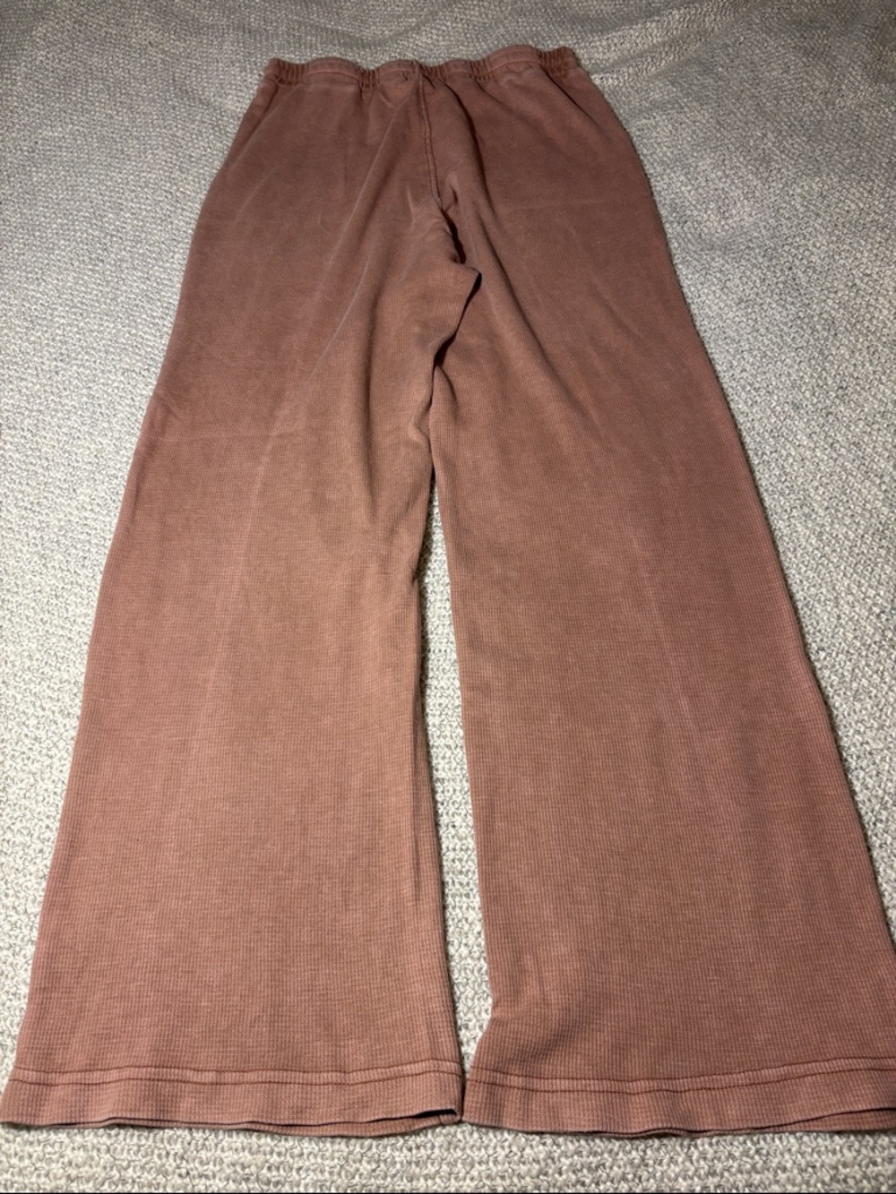 Ribbed Drawstring Lounge Pants with Pockets, Rust - Picture 7 of 7